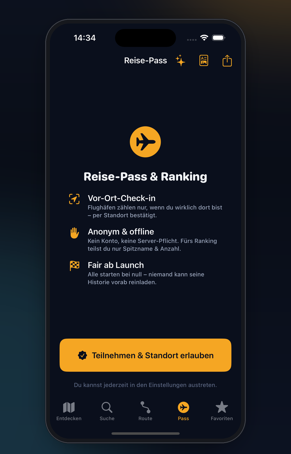 Kernfunktionen laufen komplett offline – ohne Tracking.